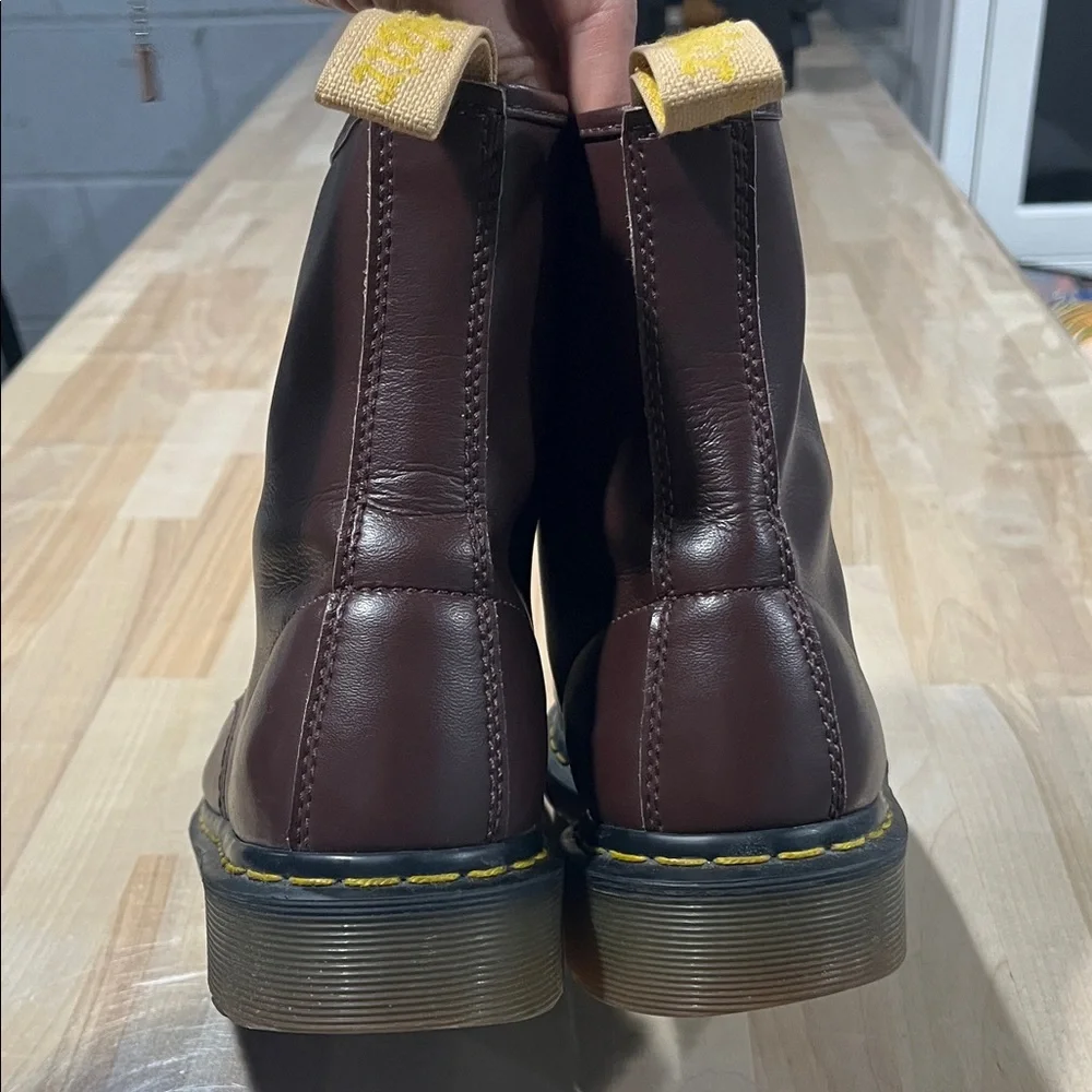Dr‎ Martens Burgundy Lace-Up Boots burgandy cherry red Crazy Horse men’s size 10
